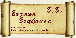 Bojana Braković vizit kartica